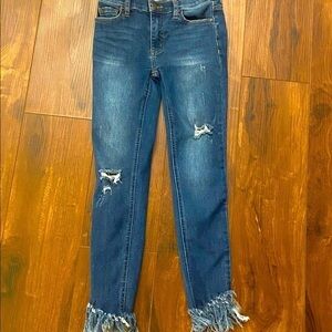 Free people Jeans 24 Skinny Distressed ￼Frayed Ankle 61855-16515125 holes